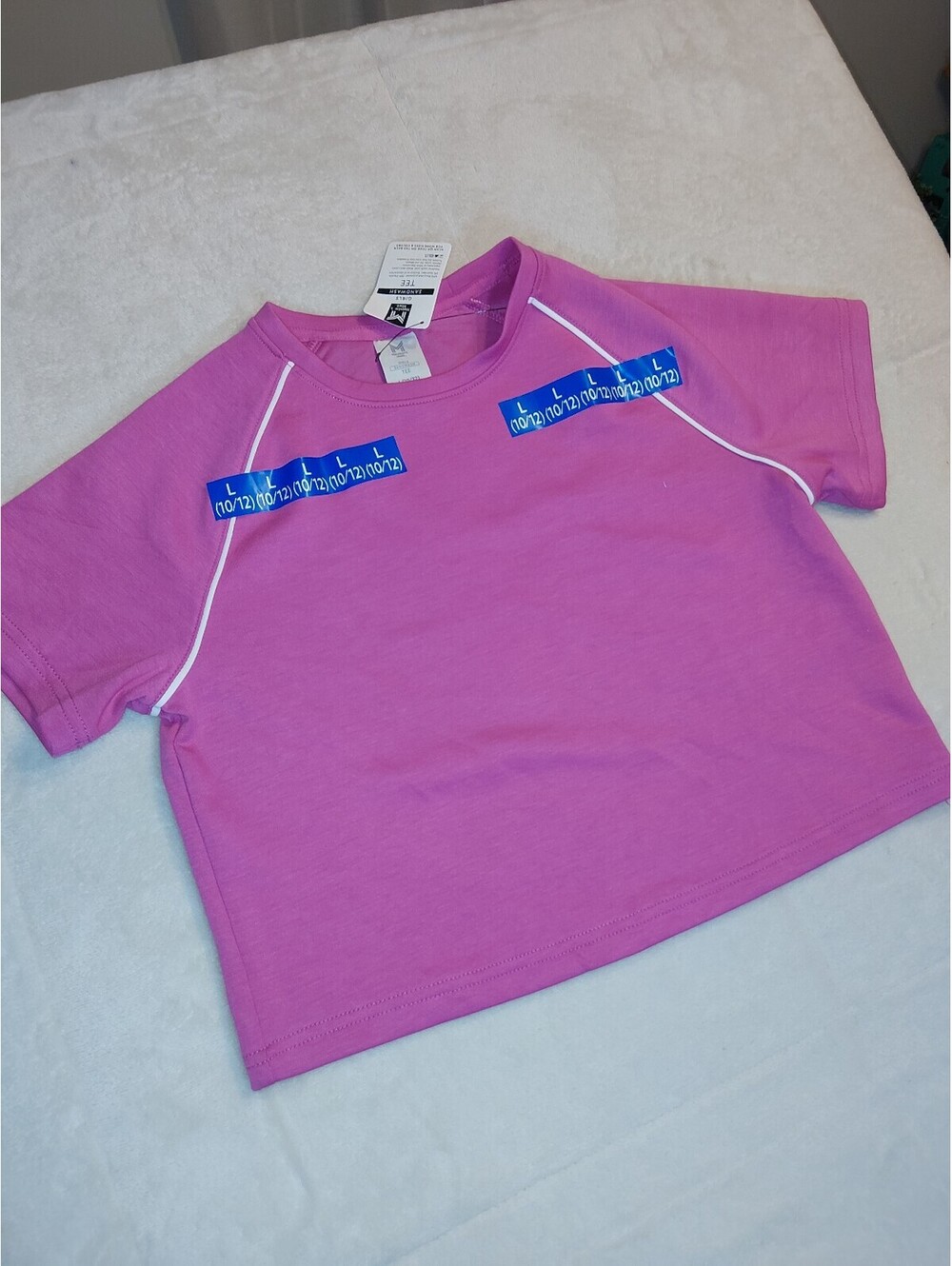 Member's Mark Girls Pink Sandwash Tee Size L (10/12)  0102